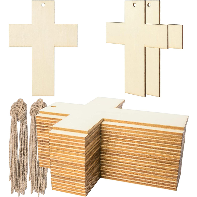Woodworking Diy Projects - Unfinished madeira Cruz Forma Ornamentos, Etiquetas