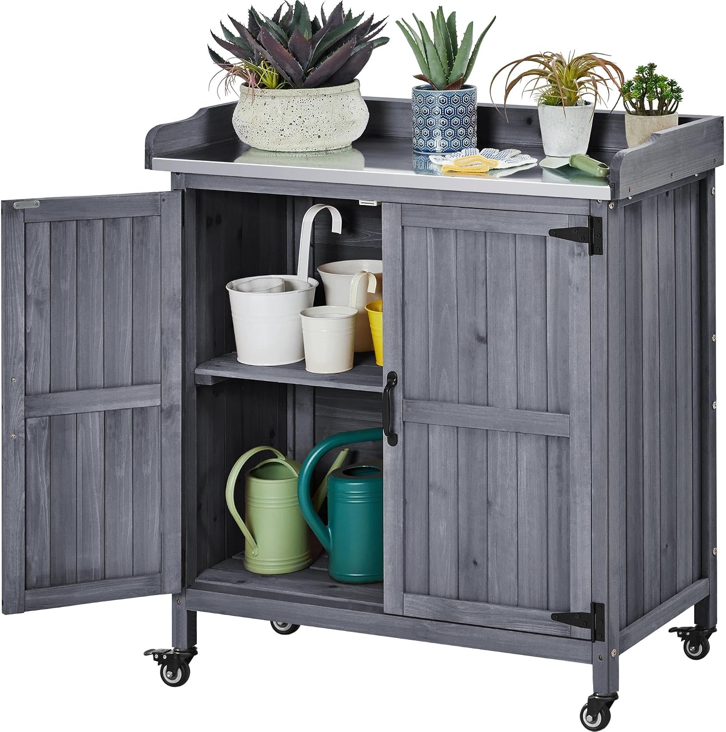 Woodworking Workbench - Mesa de Jardinagem para Exterior, Bancada