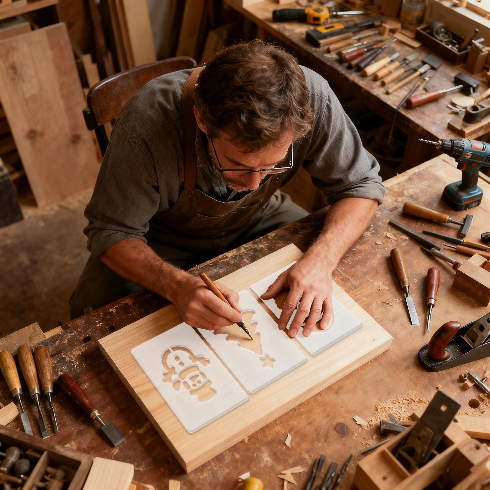 Estêncil de natal portátil par - Woodworking Templates avaliação e preço