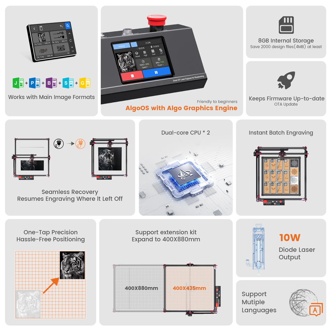AlgoLaser DIY KIT MK2 10W Grav - Woodworking Diy Projects avaliação e preço